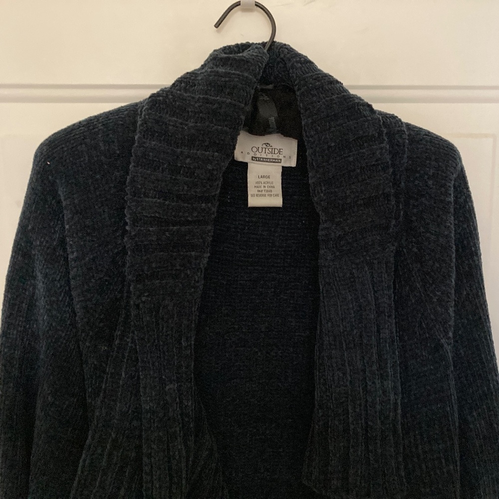 Stan Herman Chenille Wrap Sweater/Blue/Size L/SUPER SOFT/NEW! - Picture 3 of 3